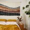 Large Macrame Wall Hanging Tie-Dye Tapestry for Living Room or Bedroom, Boho Home Decor, Handmade Wall Art, 57" W x 35" L